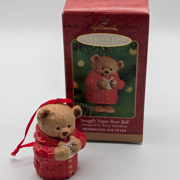 Hallmark Keepsake Snuggly Sugar Bear Bell 2001, Porcelain Christmas Ornament - Picture 2 of 12
